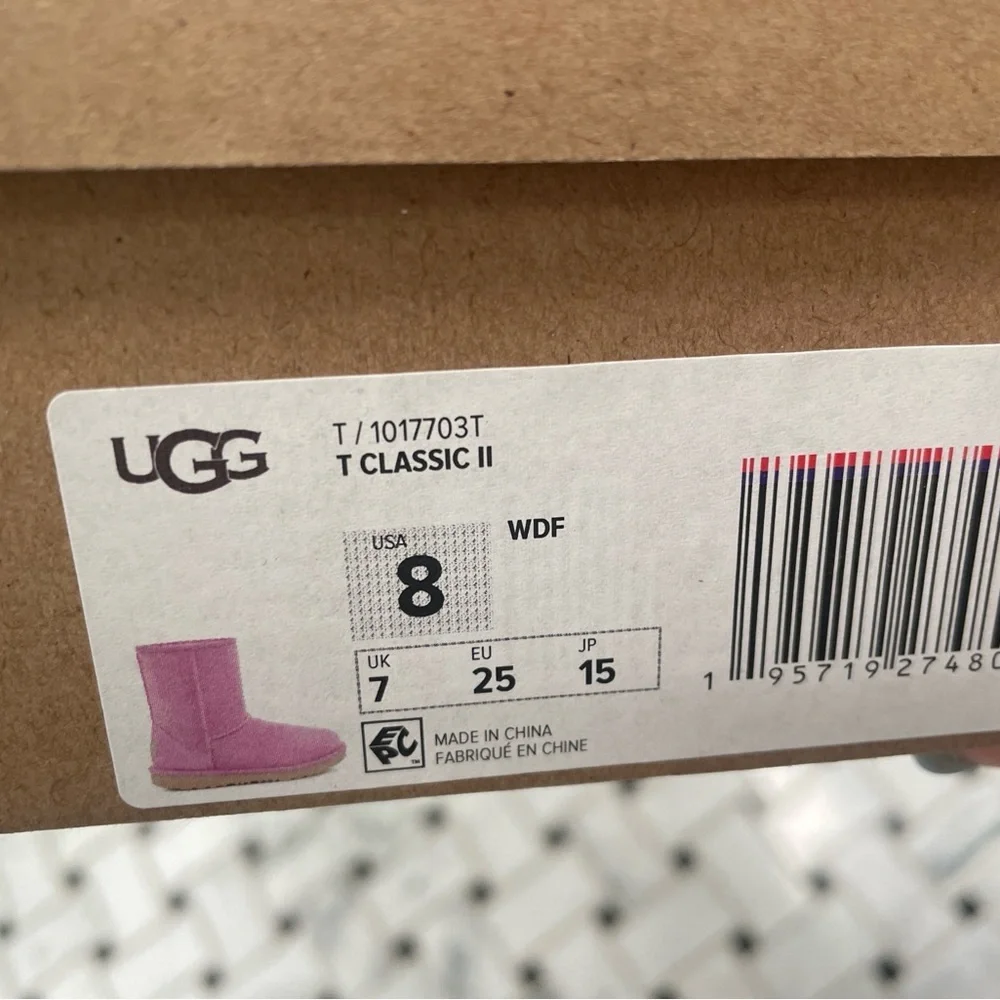 UGG Classic II Boots Kids Size 8 | Pink Suede | Toddler Girls | New In Box